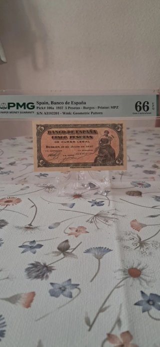 Billete 5 Pesetas España 1937 Burgos
