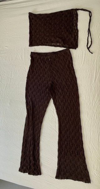 Conjunto marrón de encaje dos piezas de H&M