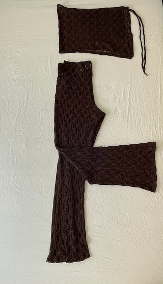 Conjunto marrón de encaje dos piezas de H&M