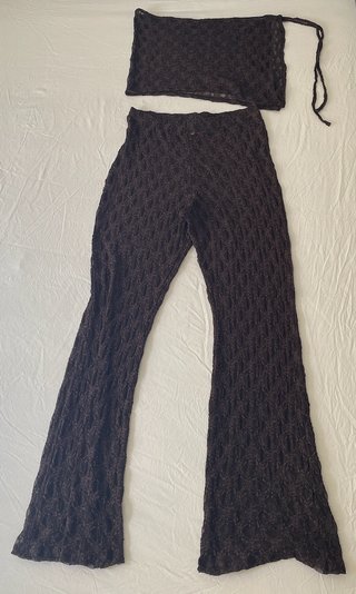 Conjunto marrón de encaje dos piezas de H&M