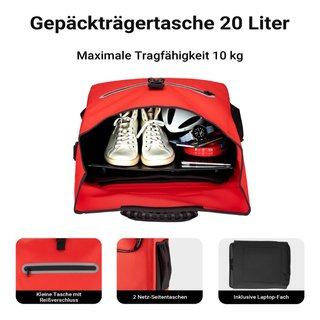 65487 | Bolsa de bicicleta 4en1 roja para el hogar