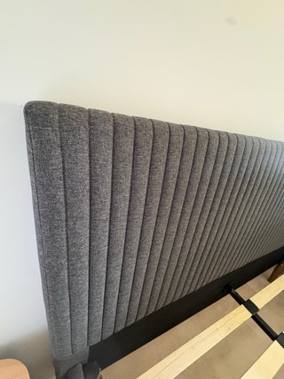 Estructura Cama Queen Size Tela y Madera