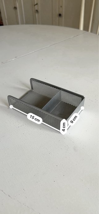 Organizador de escritorio metálico plateado
