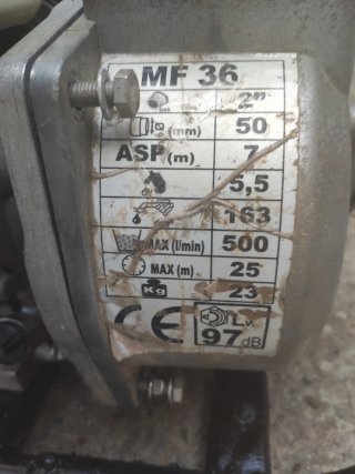 Bomba de agua gasolina MF 36