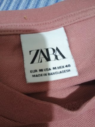 T-shirt uomo Zara rosa con taschino