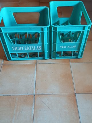 Pareja Cajas Plástico Vintage Vichy Catalan
