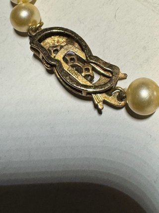 Collar Perlas Vintage Broche Plata 925 Oro