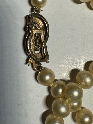 Collar Perlas Vintage Broche Plata 925 Oro