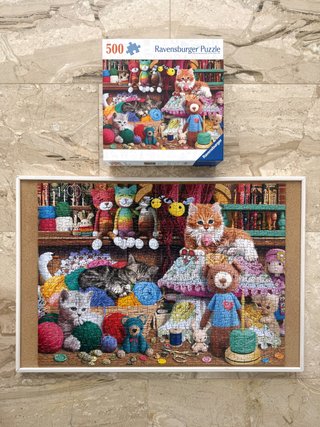 Puzzle Ravensburger 500 piezas Gatitos y Costura
