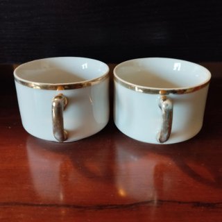 Pareja Tazas Porcelana Antiguas