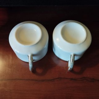 Pareja Tazas Porcelana Antiguas