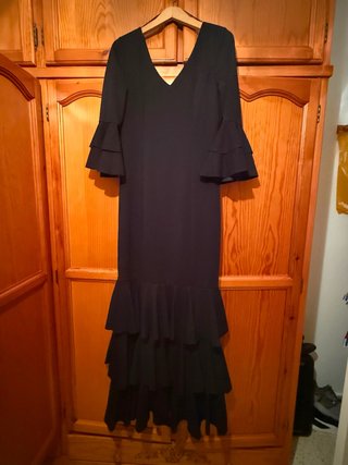 Vestido flamenco negro volantes