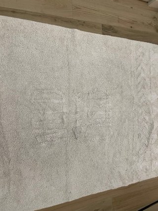 Alfombra moderna beige y blanca LAVABLE