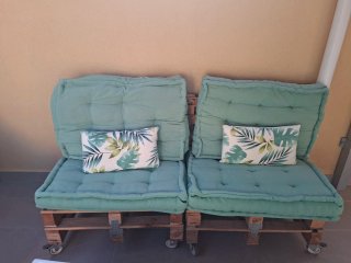 Conjunto Sofás y Mesa Terraza Palets