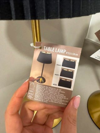 Lámpara LED USB Negra y Dorada recargable Nueva