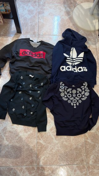 Lote 4 sudaderas Adidas, Stefanel, Springfield