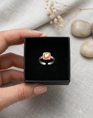 Anillo Plata Corazón Ajustable
