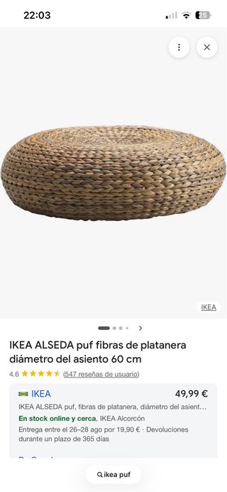 Taburete Puff IKEA ALSEDA