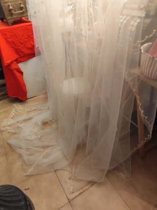 Velo de Novia Figueras Beige/Blanco