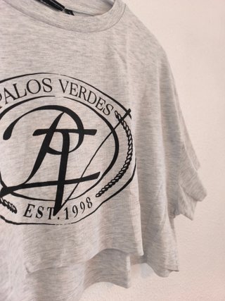 Camiseta Crop Top Oversize ASOS Gris Talla Única