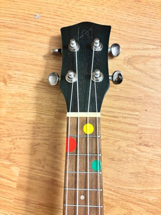 Ukelele verde con funda