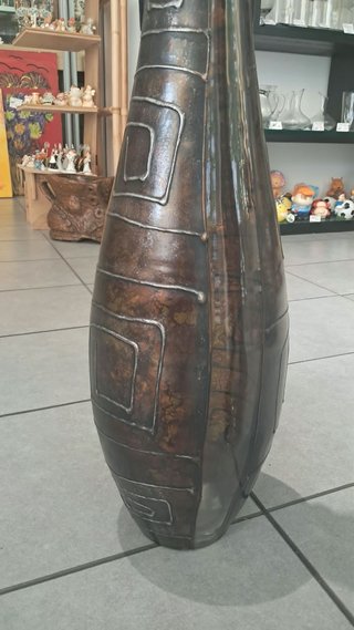 Vaso alto L'Arte del Vetro - Marrone/Argento