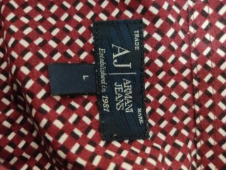 Camisa Armani Jeans Talla M Estampada Burdeos