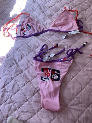 Bikini azul y blanco Talla S