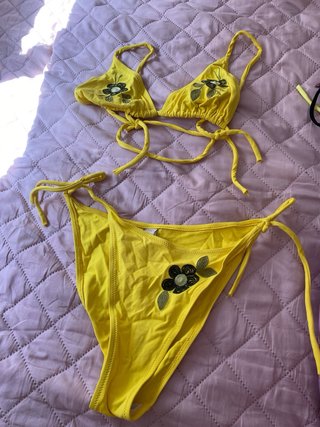 Bikini azul y blanco Talla S