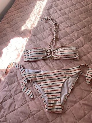 Bikini azul y blanco Talla S