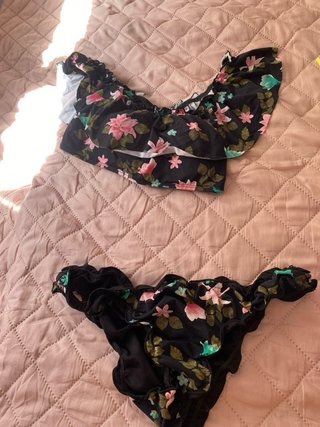 Bikini azul y blanco Talla S