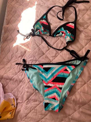 Bikini azul y blanco Talla S