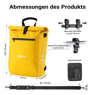 Wiltec 65501 Silencioso bolso de bicicleta 4in1 25