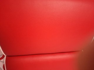 Cabecero de cama de piel rojo