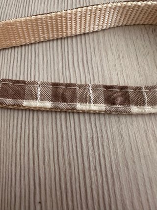 Arnés y Correa Cuadros Beige y Marrón Talla S