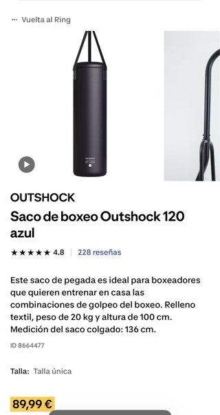 Saco de boxeo Outshock 120 negro