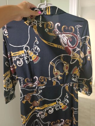 Vestido largo estampado cadenas