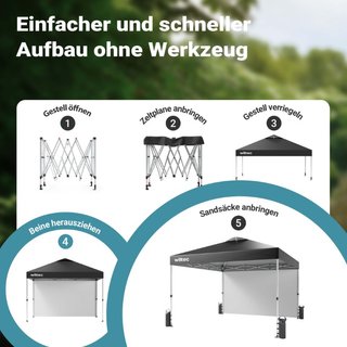 64647 | Gazebo pop-up gris con lateral para el hog