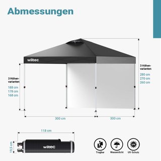 64647 | Gazebo pop-up gris con lateral para el hog