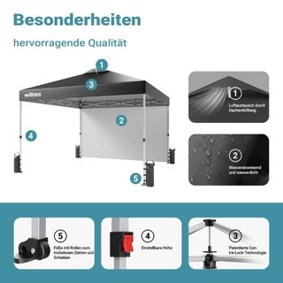 64647 | Gazebo pop-up gris con lateral para el hog