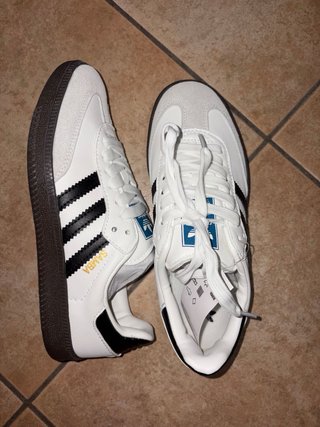 Zapatillas Adidas Samba Mujer Blancas y Negras