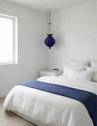 Lámpara Vidrio Soplado Azul Artesanal