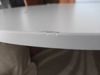 Mesa redonda IKEA blanca madera