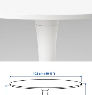 Mesa redonda IKEA blanca madera