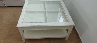 Mesa centro IKEA LIATORP blanco/vidrio.