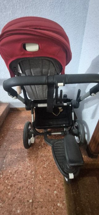 Cochecito Bugaboo Rojo y Gris GEMELAR