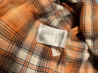 Camisa H&M cuadros naranja y marrón