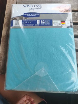 Sábana Bajera Franela Algodón Azul