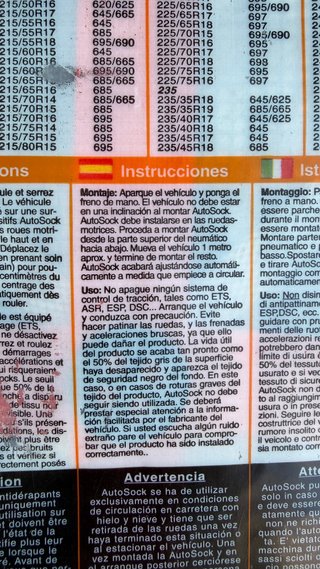 Cadenas de tela para ruedas Autosock