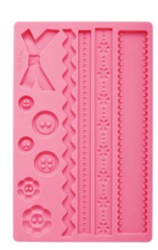 Molde Silicona Fondant Lazos Botones Flores